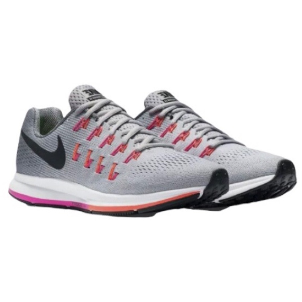 Nike Silver W AIR ZOOM PEGASUS 33 Lightweight Running Shoe